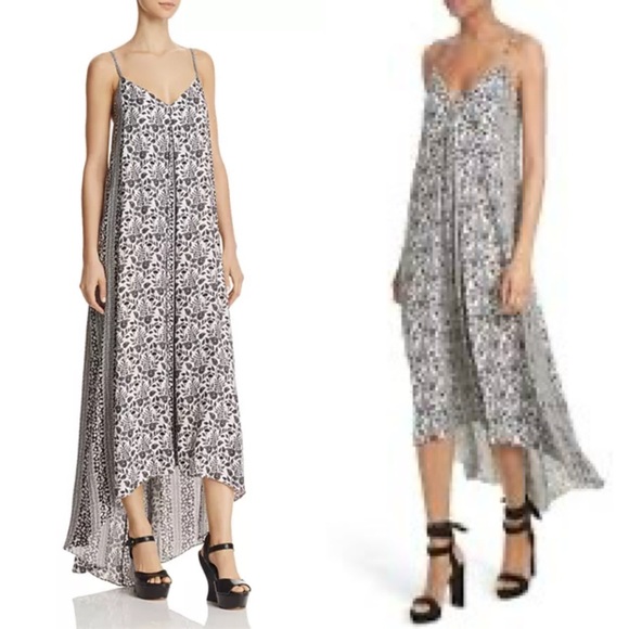 Alice + Olivia Black and White Rowley Maxi Dress high Low Tent Lightweight Sz.XS - Picture 1 of 16